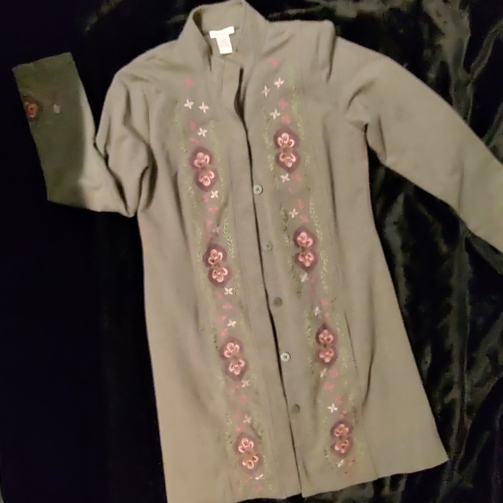 Sundance Gray Floral Embroidered Jacket